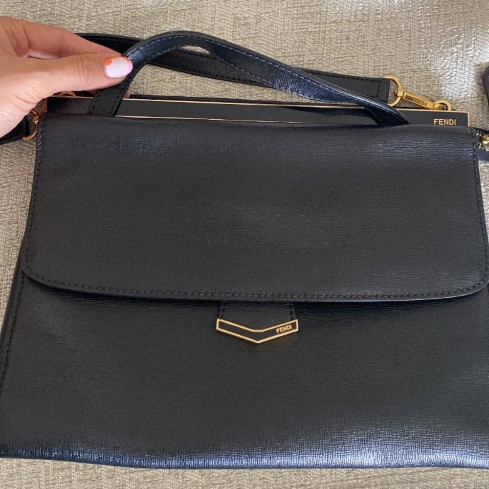 Sleek and classic black Fendi Demi Jour bag